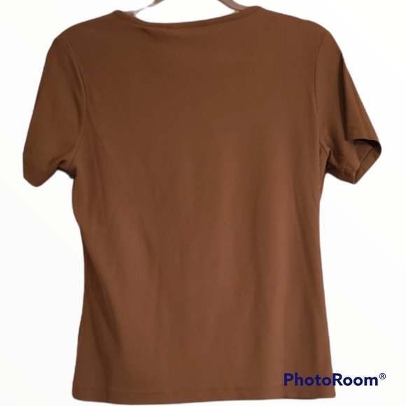 apostrophe  Woman's short sleeve ribbed top size M - Picture 2 of 5